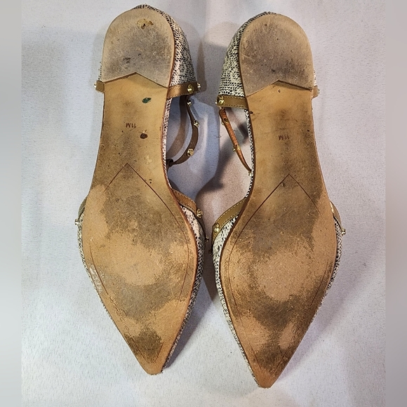 Halogen Haolson Lea Natural Snake Skin Print Leather Flats Women's Size 11 - Picture 8 of 8